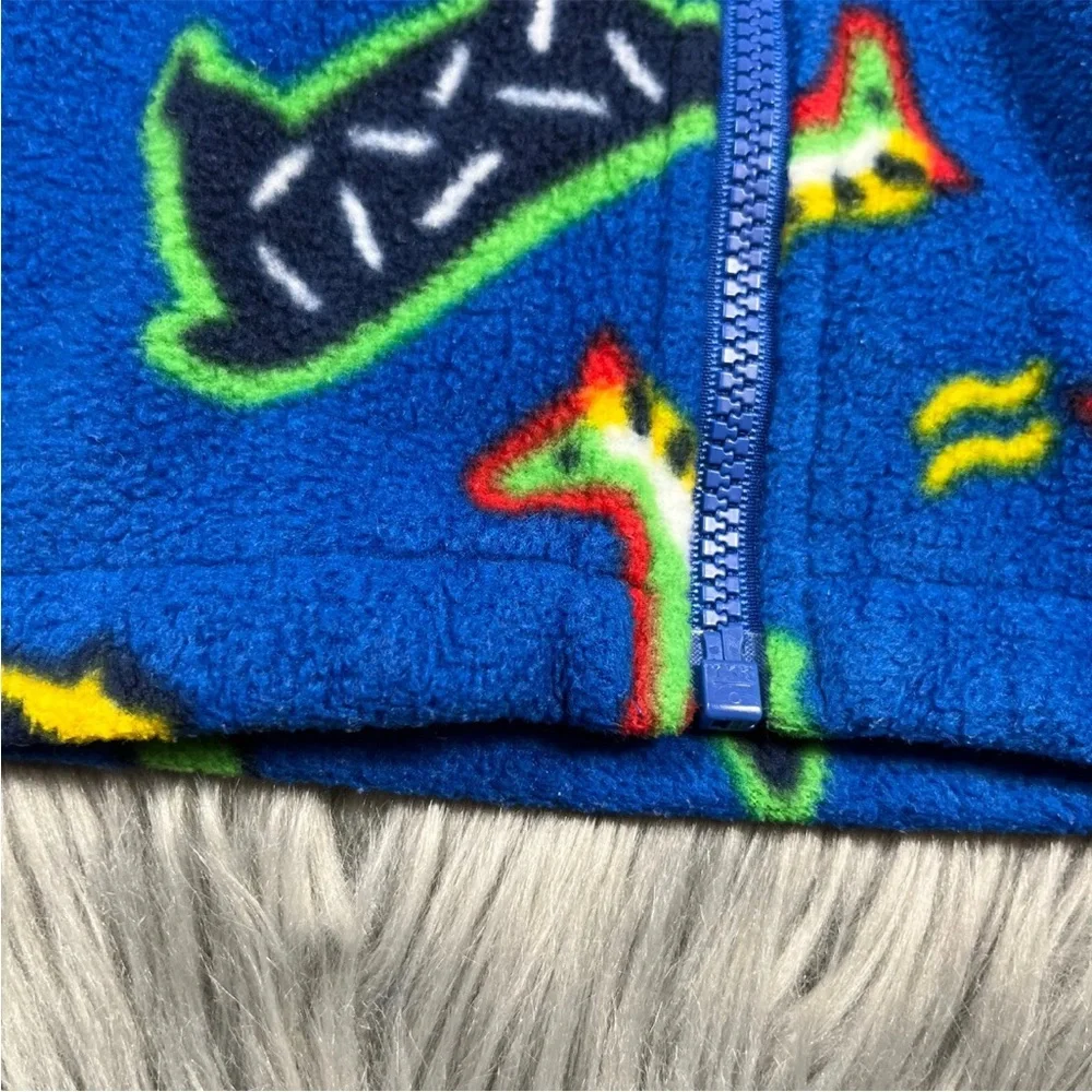 Vintage Columbia Blue Animal Fleece Vest Kids 4/5